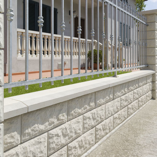 Chaperon de mur de type balustrade - LAM Series - SAS PREFABRICADOS DE HORMIGON SA - en béton / double pente