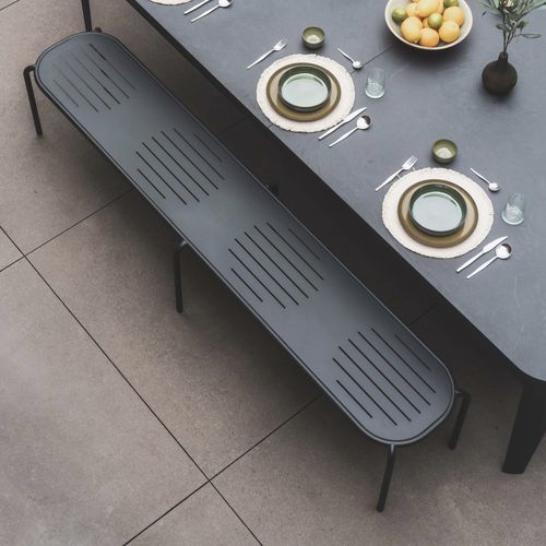 Banc de jardin contemporain - Hyphen - Cornilleau - en acier galvanisé / sans dossier / sans accoudoirs
