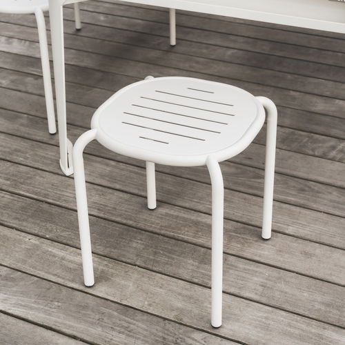 Tabouret contemporain - Hyphen - Cornilleau - en acier galvanisé / avec piètement en acier galvanisé / imperméable