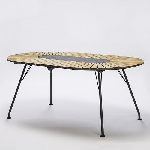 Table à manger contemporaine - ECLIPSE - Houe - en granite / en bambou / en acier à revêtement par poudre