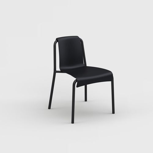 Chaise de salle à manger contemporaine - NAMI - Houe - d'extérieur / en plastique / avec piètement en acier à revêtement par poudre