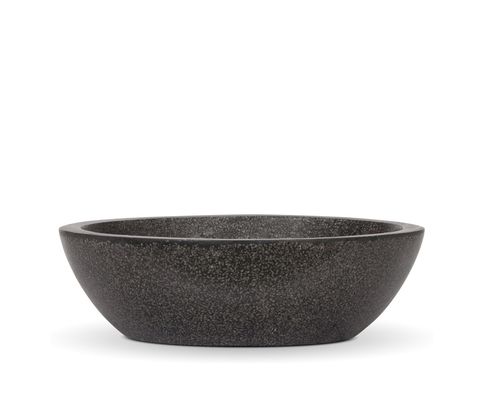 Jardinière en plastique - LUX : TERRAZZO BOWL FLAT - Capi - ronde / contemporaine / d'extérieur