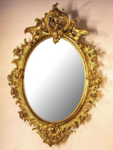 Miroir mural - NO. ST2272 - Overmantels - de style / ovale / en métal
