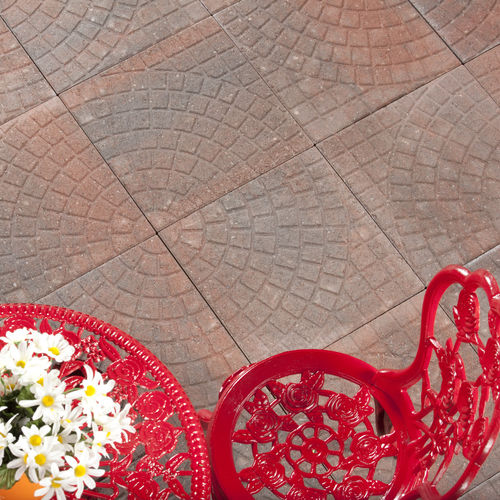 Carrelage en béton à haute performance - COBBLESTONE FAN - shaw brick - à relief / d'extérieur / de sol
