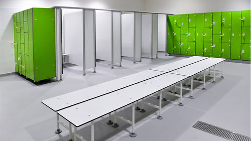 Banc public contemporain - MARATHON - Prospec - en bois / stratifié / tapissé