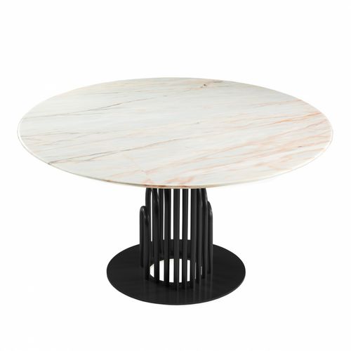 Table à manger contemporaine - BARA - Mambo Unlimited Ideas - en marbre / en métal laqué / ronde