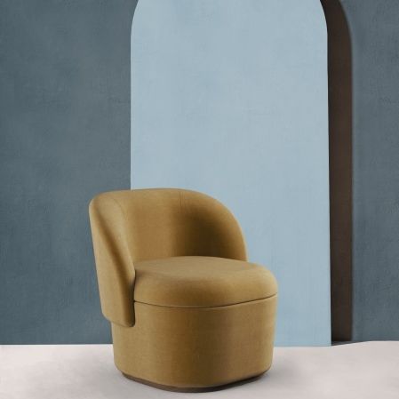 Fauteuil contemporain - BISOU - Mambo Unlimited Ideas - en tissu / en cuir / en bois massif