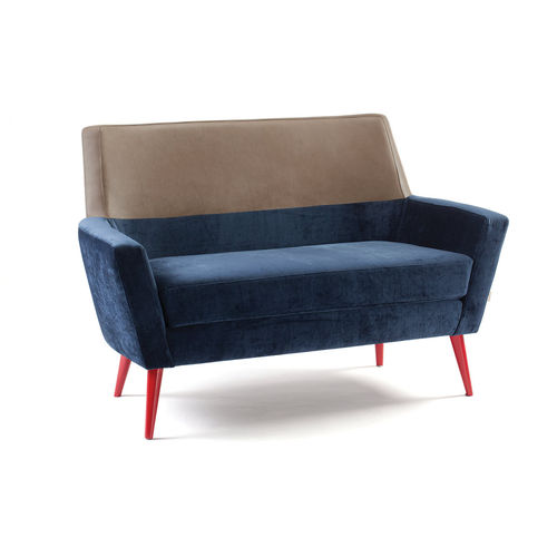 Canapé contemporain - DOBLE - Mambo Unlimited Ideas - en tissu / en cuir / bleu