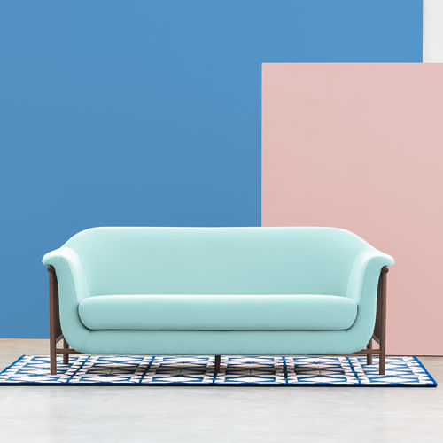 Canapé contemporain - VALENTIM - DAM - en tissu / en cuir / gris