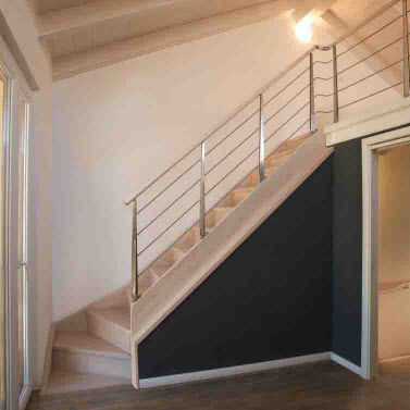 Escalier quart tournant - 50 - ESCALIER DESIGN 14 - à marches en bois / structure en bois / contemporain