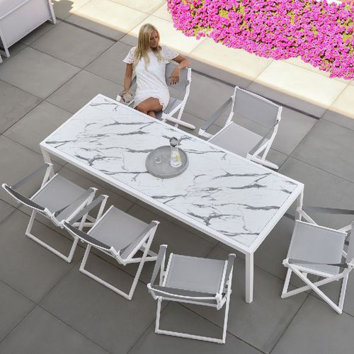 Table à manger contemporaine - VICTUS - 10Deka - en HPL / avec piètement en aluminium / rectangulaire
