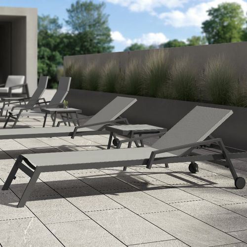 Bain de soleil contemporain - PULVIS - 10Deka - en Textilene® / en aluminium / dossier ajustable