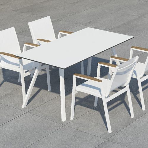 Table à manger contemporaine - AMELIA - 10Deka - en HPL / avec piètement en aluminium / rectangulaire
