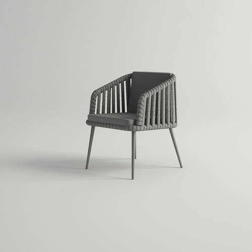 Chaise de salle à manger contemporaine - LITUS - 10Deka - de jardin / en tissu / en simili cuir