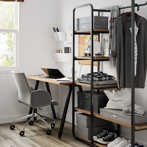 Bureau sur pied - OPEN CONCEPT - burgessfurniture - contemporain / en acier / en bois