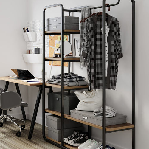 Armoire moderne - 125W - burgessfurniture - en bois / en acier / avec porte en accordéon