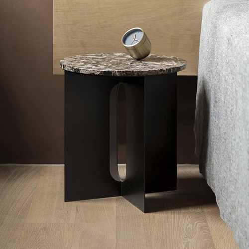 Plateau de table en marbre - ANDROGYNE - AUDO - en acier / blanc / noir