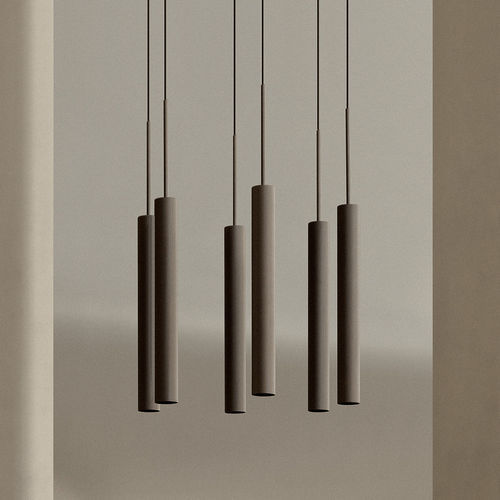 Lustre contemporain - TUBULAIRE - AUDO - en acier / en aluminium anodisé / 6 ampoules