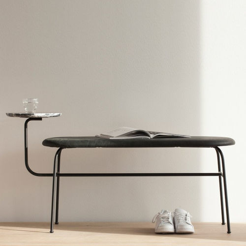 Banc contemporain - AFTEROOM - AUDO - en cuir / en acier à revêtement par poudre / en marbre
