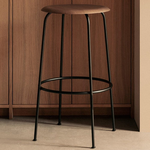Tabouret de bar contemporain - AFTEROOM - AUDO - en contreplaqué / en placage de bois / avec piètement en acier à revêtement par poudre