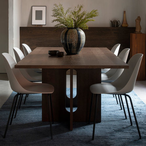 Table à manger contemporaine - ANDROGYNE  - AUDO - en chêne / en placage de bois / avec piètement en aluminium