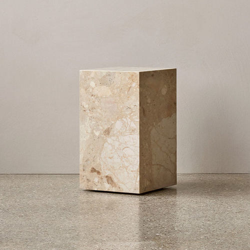 Table d'appoint contemporaine - PLINTH TALL - AUDO - en marbre / avec piètement en métal / rectangulaire