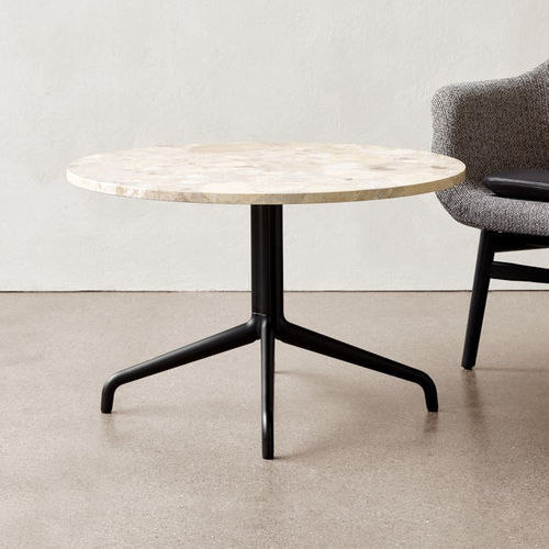 Table d'appoint contemporaine - HARBOUR - AUDO - en chêne / en marbre / en linoléum