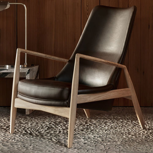 Fauteuil contemporain - THE SEAL - AUDO - en tissu / en cuir / en hêtre