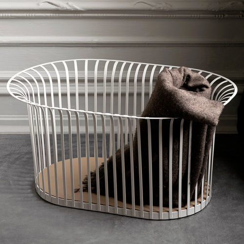 Panier de rangement en cuir - RIBBON - AUDO - en acier à revêtement par poudre / en silicone