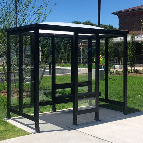 Abribus en verre - SLIMLINE DOME - Brasco International Inc. - en aluminium anodisé / en polycarbonate / en acrylique