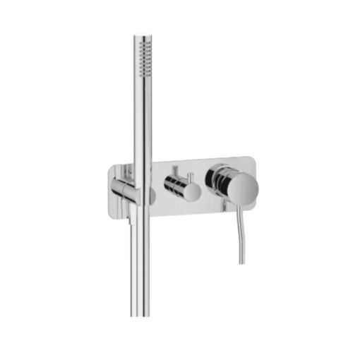 Mitigeur de douche - TONDO 3 WAY - Aquademy - mural / en laiton chromé / 3 trous