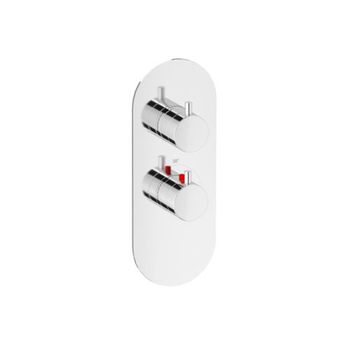 Mitigeur de douche - ROUND THERMO V1 - Aquademy - mural / thermostatique / en laiton chromé