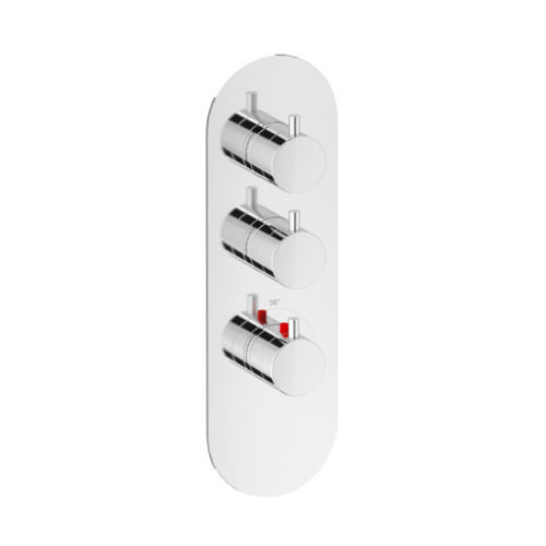 Mitigeur de douche - ROUND THERMO V2 - Aquademy - mural / thermostatique / en laiton chromé