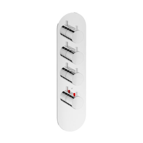 Mitigeur de douche - ROUND THERMO V3 - Aquademy - mural / en laiton chromé / 4 trous