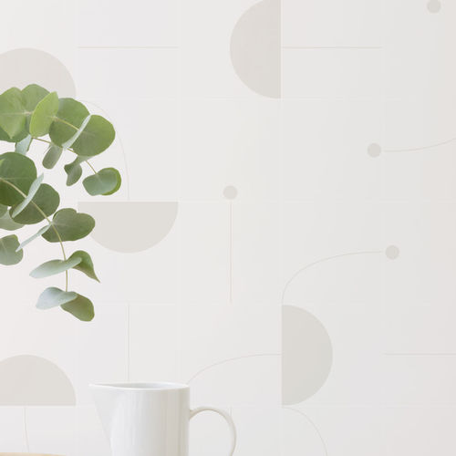 Papier peint contemporain - JAIME HAYON TILES GREY - Eco - à motif / aspect carrelage
