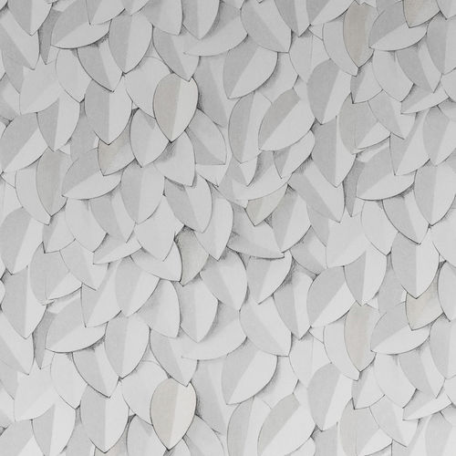 Papier peint contemporain - LEAVES - Eco - à motif nature / à effet dimensionnel / blanc