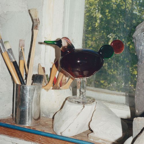 Sculpture en verre soufflé - Birds :1070570 - iittala - à poser / rouge / animal