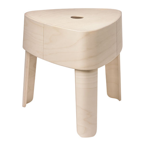 Tabouret contemporain - PLEKTRA - iittala - en contreplaqué / avec piètement en contreplaqué / 3 pieds
