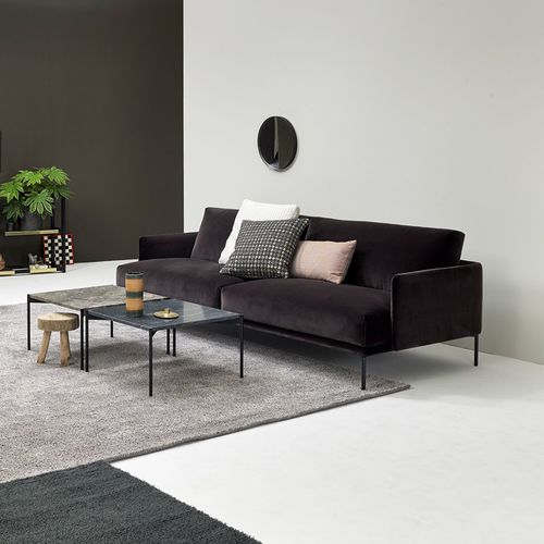 Canapé contemporain - BARON  - Adea - en tissu / en cuir / avec revêtement amovible