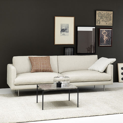 Canapé contemporain - BASEL - Adea - en tissu / en cuir / gris