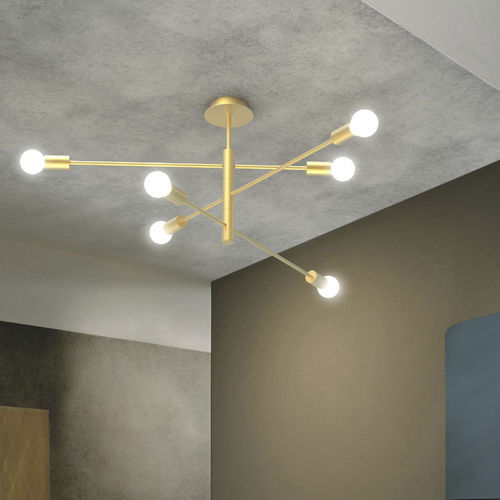 Lustre contemporain - ANNA  - SIKREA - en laiton brossé / 6 ampoules / 4 ampoules