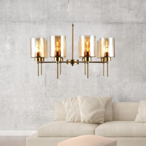 Lustre contemporain - SAVOIA - SIKREA - en verre / en métal / 8 ampoules