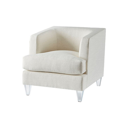 Fauteuil club contemporain - TAYLOR - Baker Furniture Co. - en tissu / blanc / gris