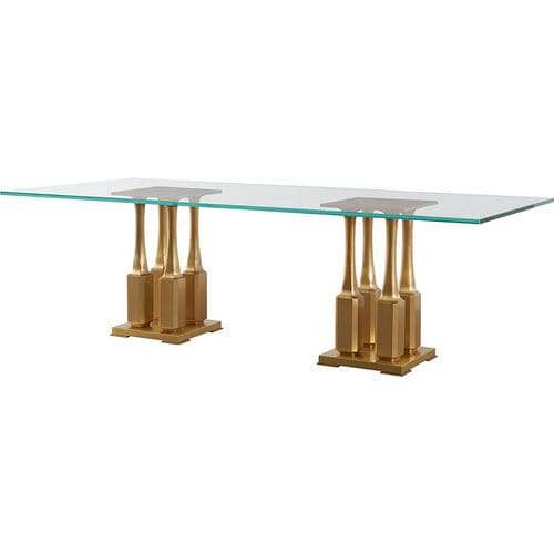 Table à manger contemporaine - VILLA - Baker Furniture Co. - en verre / avec piètement en bronze / rectangulaire