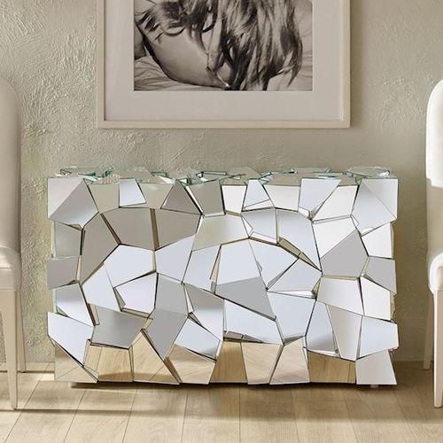 Console contemporaine - REFLECTION - Baker Furniture Co. - en verre / avec piètement en verre / rectangulaire