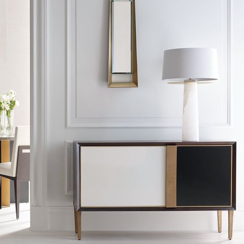 Lampe de table - ORBIT - Baker Furniture Co. - en laiton / en lin / en marbre