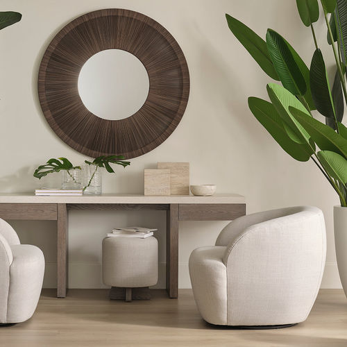 Fauteuil contemporain - ELBA - Baker Furniture Co. - en tissu / tapissé / gris