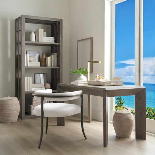 Chaise contemporaine - MILOS - Baker Furniture Co. - d'extérieur / en tissu / avec piètement en hêtre