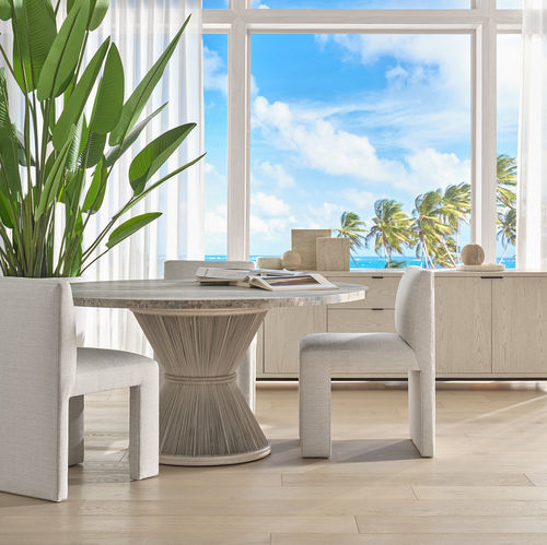 Chaise de salle à manger contemporaine - CAPRI - Baker Furniture Co. - de plage / d'intérieur / en tissu