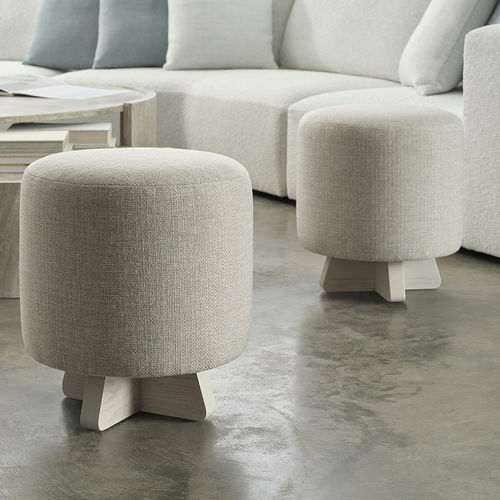 Ottoman contemporain - PLAYA  - Baker Furniture Co. - en tissu / rond / tapissé